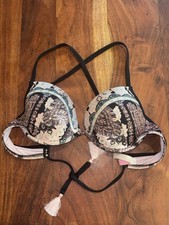 Victoria's Secret Bikini Top Swimsuit Women's 36C. Unique Design Multi Colored