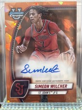 2024-25 Bowman U Chrome Simeon Wilcher Orange Refractor Auto #/25 St. Johns!