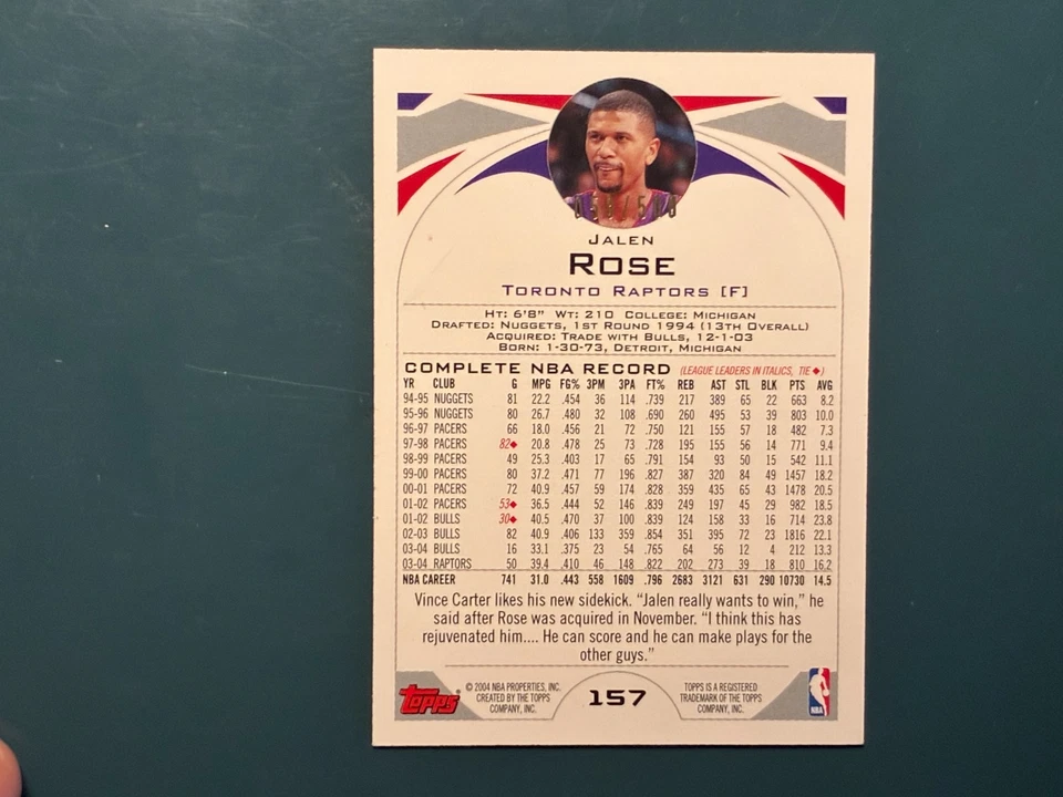 2004-05 Topps Jalen Rose #157 Black /500 w/ Lebron James - Image 2 of 2