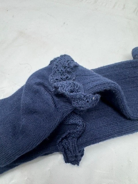 Medias acanaladas Collegien con volantes de encaje - AZUL MARINO - 0/3M - *Nuevas Foto 4 de 4