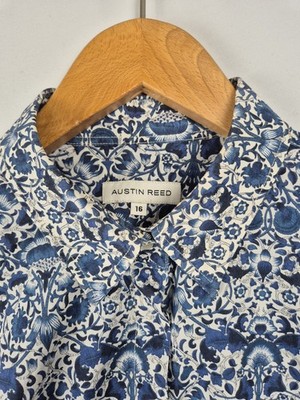 Liberty London Tana Lawn Lodden Print 100 % Baumwolle Shirt Größe 16 Austin Reed 