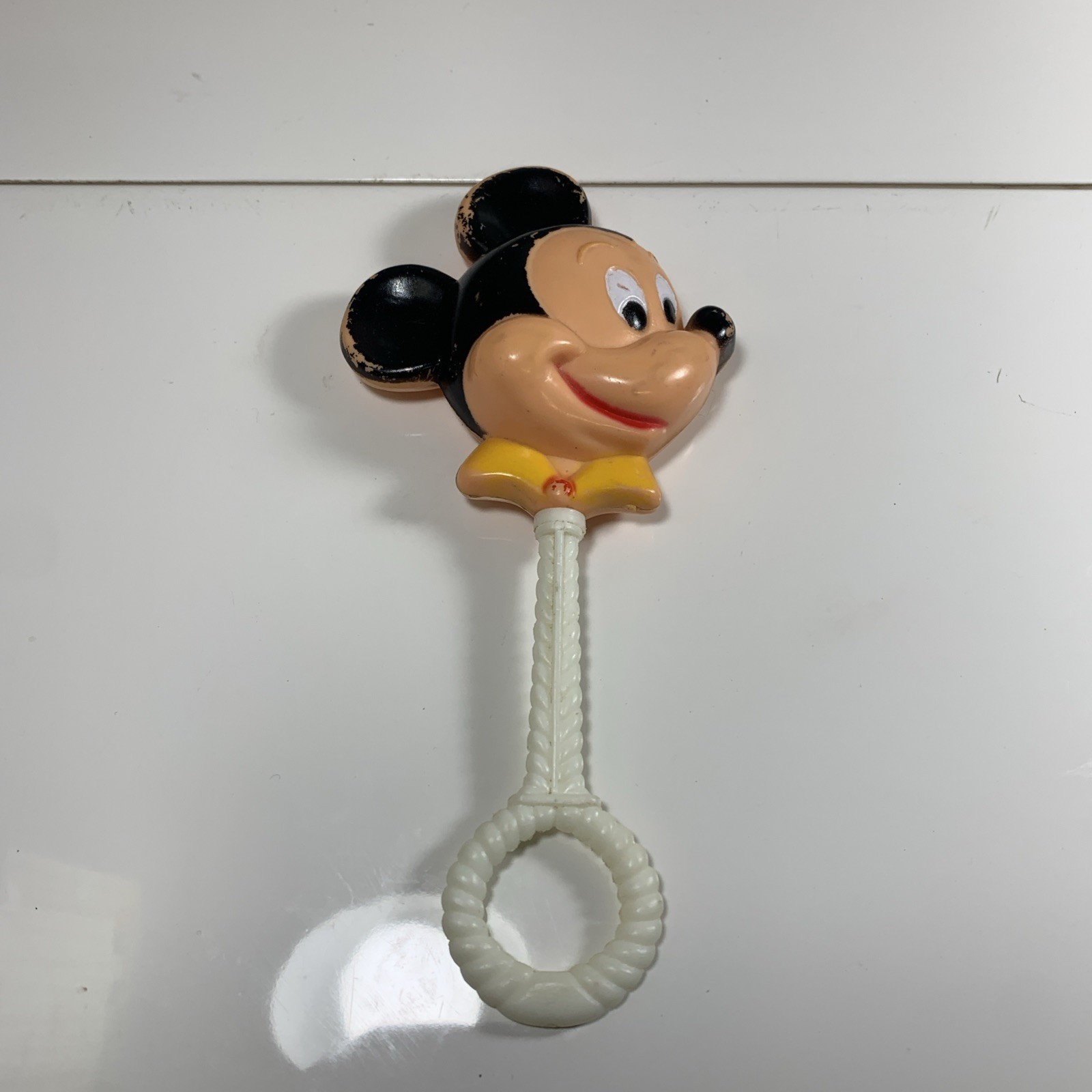 Vintage disney Danara Mickey Mouse Baby Rattle - 6.75&rdquo; Tall Vtg Toy Game