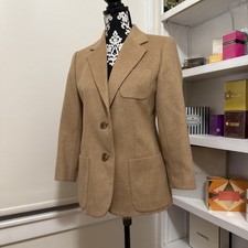 Vintage Talbots Pure Camel Hair Blazer Women's 2P Tan Italy Work Office Jacket