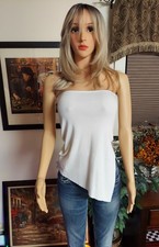 Draped Tube Top ,White or Black ,Tummy Coverage, Breast Enhanced