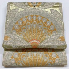 6055 Japanese Vintage Fukuro Obi Belt Kimono Fabric Silk Traditional Untailored