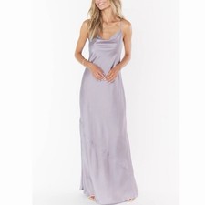 Show Me Your MuMu Tuscany Maxi Slip Champagne Luxe Satin Dress XS Wedding Party