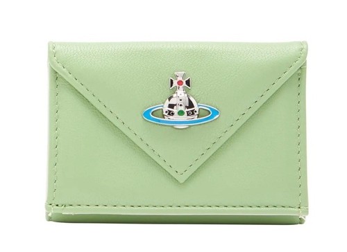 VIVIENNE WESTWOOD GREEN SOFT LEATHER EMMA ENVELOPE BILLFOLD W/POCKET WALLET BNWT - Picture 23 of 24