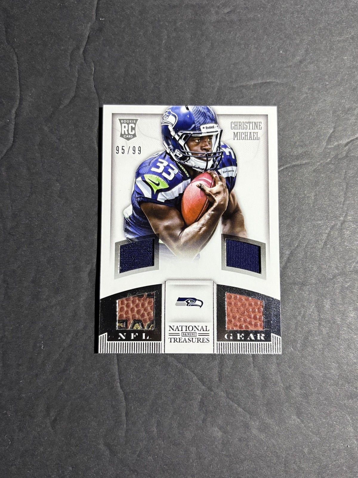 Christine Michael Panini National Treasures Rookie NFL Gear Dual Materials Signatures #3 Base