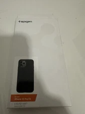 CELL PHONE CASE BY SPIGEN FOR APPLE IPHONE 12 PRO/12 LIQUID AIR BLACK ACS01701