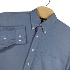 Brooks Brothers Dress Shirt Mens 16 1/2 4/5 Blue Micro Houndstooth Non Iron