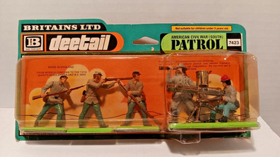 Britains deetail American Civil War (South) Patrol #7423 Gatling Gun & Crew Set