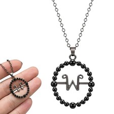 1 Pcs "W" Wednesday Cosplay Accessories Addams Necklace Unisex Fans W Symbol Per...