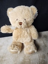 BABY GUND "MY FIRST TEDDY" Tan 12" Satin Feet White Bow NWT