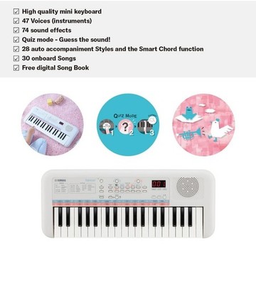Yamaha PSS-E30: Mini-key Portable Keyboard Remie - White for