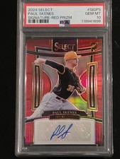 Panini 2024 Select Signatures Paul Skenes RC Auto Red Prizm /99 SIG-PS PSA10