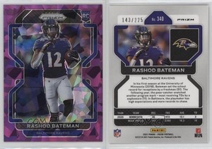 2021 Panini Prizm Rookie Purple Ice Prizm /225 Rashod Bateman #340 Rookie RC