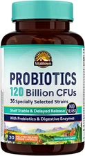 VITALITOWN Probiotics 120 Billion Cfus | 36 Strains, with Prebiotics & Digestive