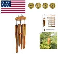 Durable Bamboo Wind Chimes - Deep Tone Décor for Garden, Patio, or Home