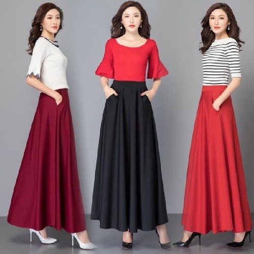 Elegant and Comfortable Women's High Waist Pleated A Line Skirt Plus Size - Picture 4 of 20