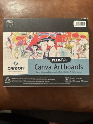 CANSON Plein Air Canva Artboards Canvas Pad, 8'' x 10'', NEW 10 Art boards