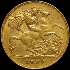 1909 Perth Edward VII Half Sovereign about VF