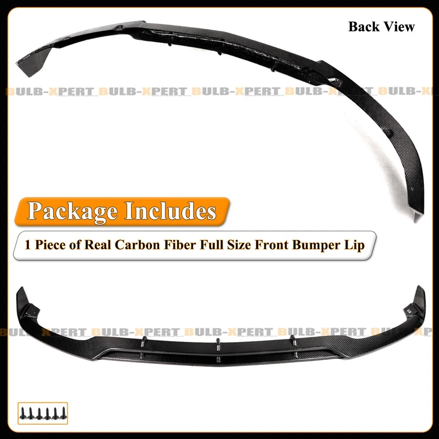 Para Mercedes Benz W205 C63 AMG S 2015-21 fibra de carbono estilo BRB parachoques delantero labio Foto 4 de 4