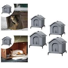 Outdoor Cat House Elevated Oxford Cloth Warm Insulated Waterproof Windproof