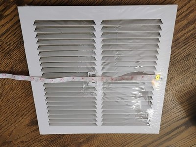Tru Aire 12'' x 12'' Powder Coat White Steel Return Air Grille OD 14'' x 14'' C170