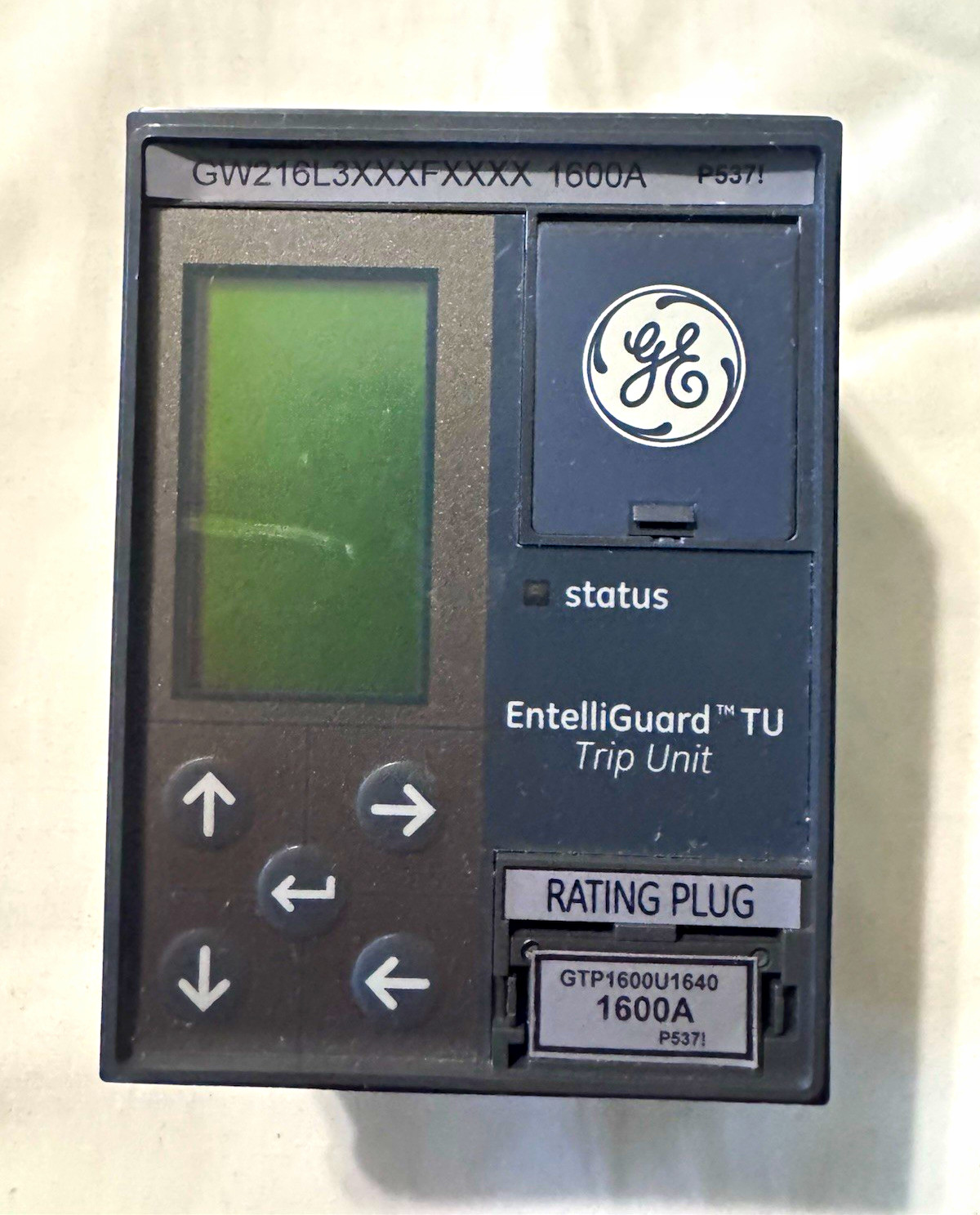 GE EntelliGuard TU Trip Unit 1600A AC LCD Display Rating Plug GTP1600U1640