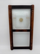 Panel de puerta de gabinete de enganche moderno de mediados de siglo de colección vidrio grabado Starburst atómico