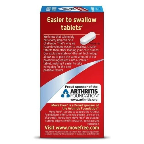Schiff Move Free Joint Health Advanced Plus MSM & Vitamin D3 Coated Tablets 80Ct - Image 4 of 4