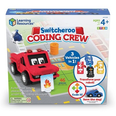Learning Resources Switcheroo Coding Crew Polizeiauto, Feuerwehr, Bau 