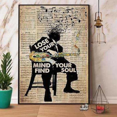 Jazz Artist Lose Your Mind Find Your Soul Dictionary Paper Poster No Frame Ma...