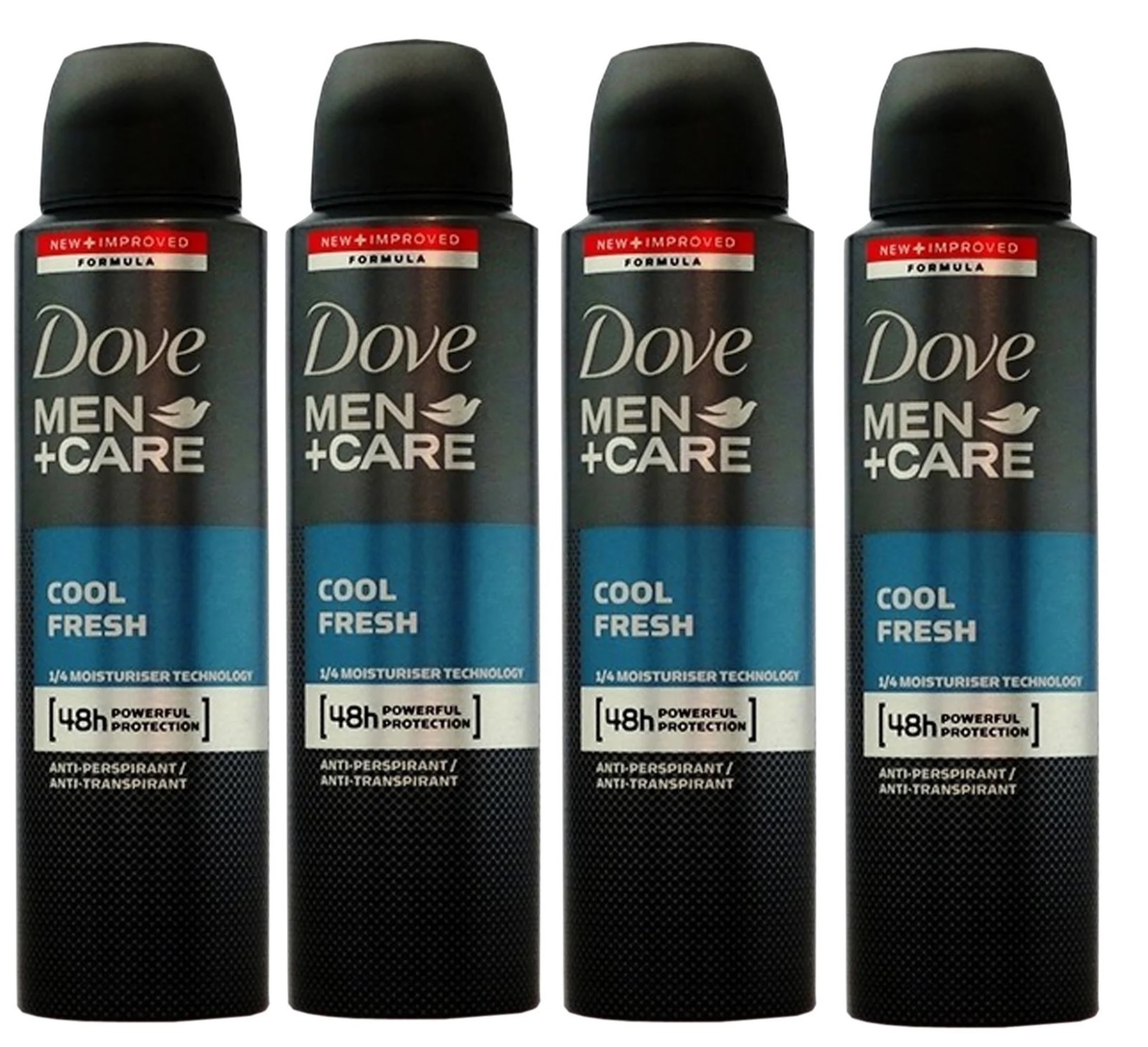 4-Pack Dove Men+Care COOL FRESH Antiperspirant Deodorant Body Spray 150ml=5.0oz