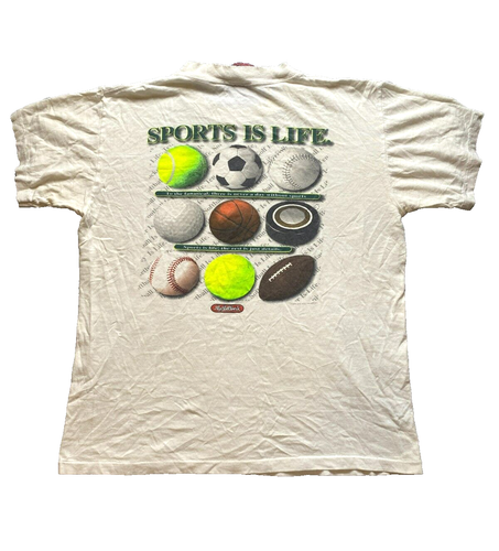 VTG Big Ball Sports Shirt Youth Large Dingy White Single Stitch Sportswear Boys