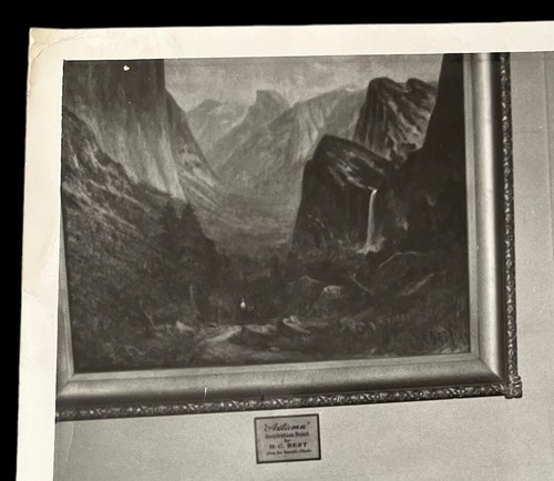 Vtg 1940s Photo B/W 8x10 People Reception Dinner H C Best Painting in Background - Picture 2 of 3