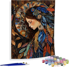 Paint by Numbers for Adults African Women DIY Oil Painting 16x20 Inch Wall Decor