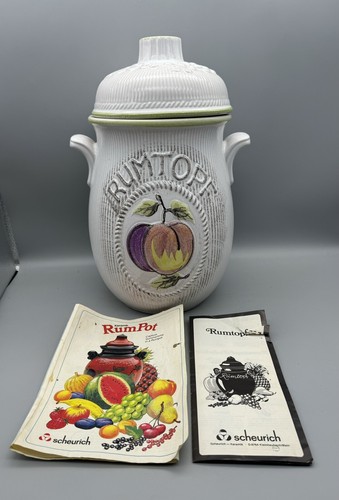 Vintage West German White Ceramic Rumptof Jar Pot With Original Booklets