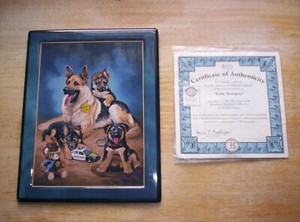 Bradford Exchange German Shepherd Plate LITTLE TROOPERS A0700 by Linda Picken
