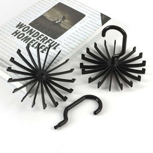 360° Adjustable Tie Rack Hanger Organizer Scarf Belt Closet Rotate Hook Holder - Picture 12 of 12