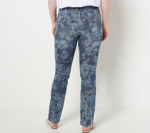 Laurie Felt Floral Relaxed Straight Jeans - Shade Medium - Size 2 *NEW* - Picture 2 of 4