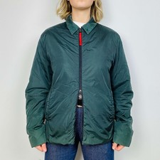 Vintage Ladies Prada Linea Rossa Green Nylon Padded Jacket - Medium