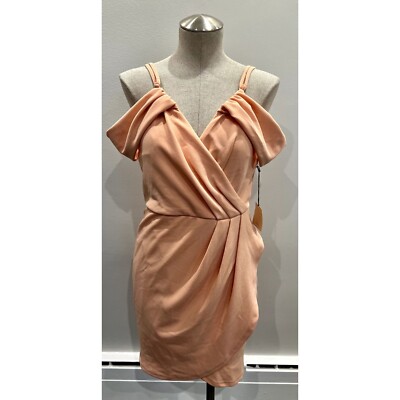 Superdown NWT Brenda Drape Dress in Blush Size L | eBay