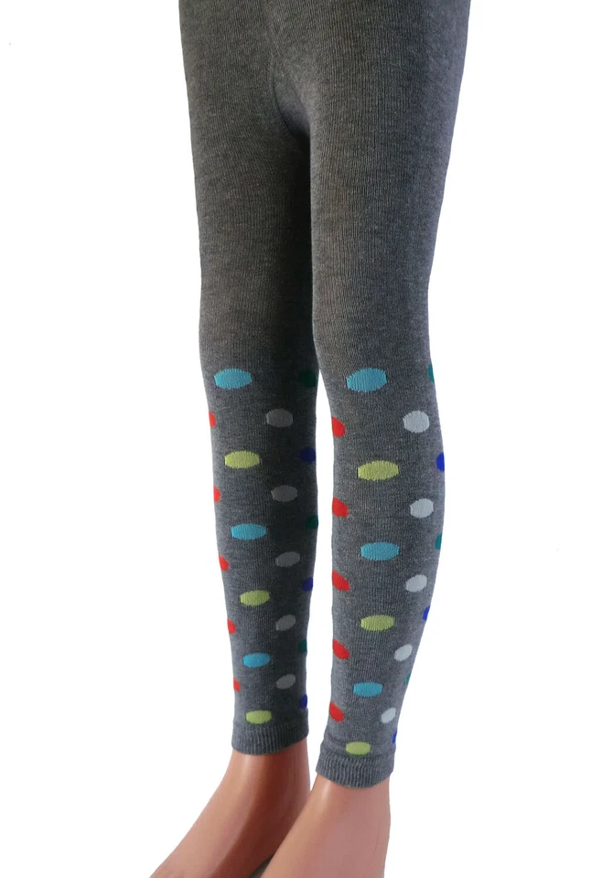 bunte Baumwoll Leggings  Kinder Leggings mit Punkten - Bild 1 von 1