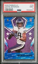 2020 Panini Rookies & Stars #122 Justin Jefferson True Blue Rookie RC /49 PSA 9
