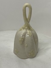 Vintage Belleek Scalloped Shell Bell Cream color Ireland Green Mark No Clapper