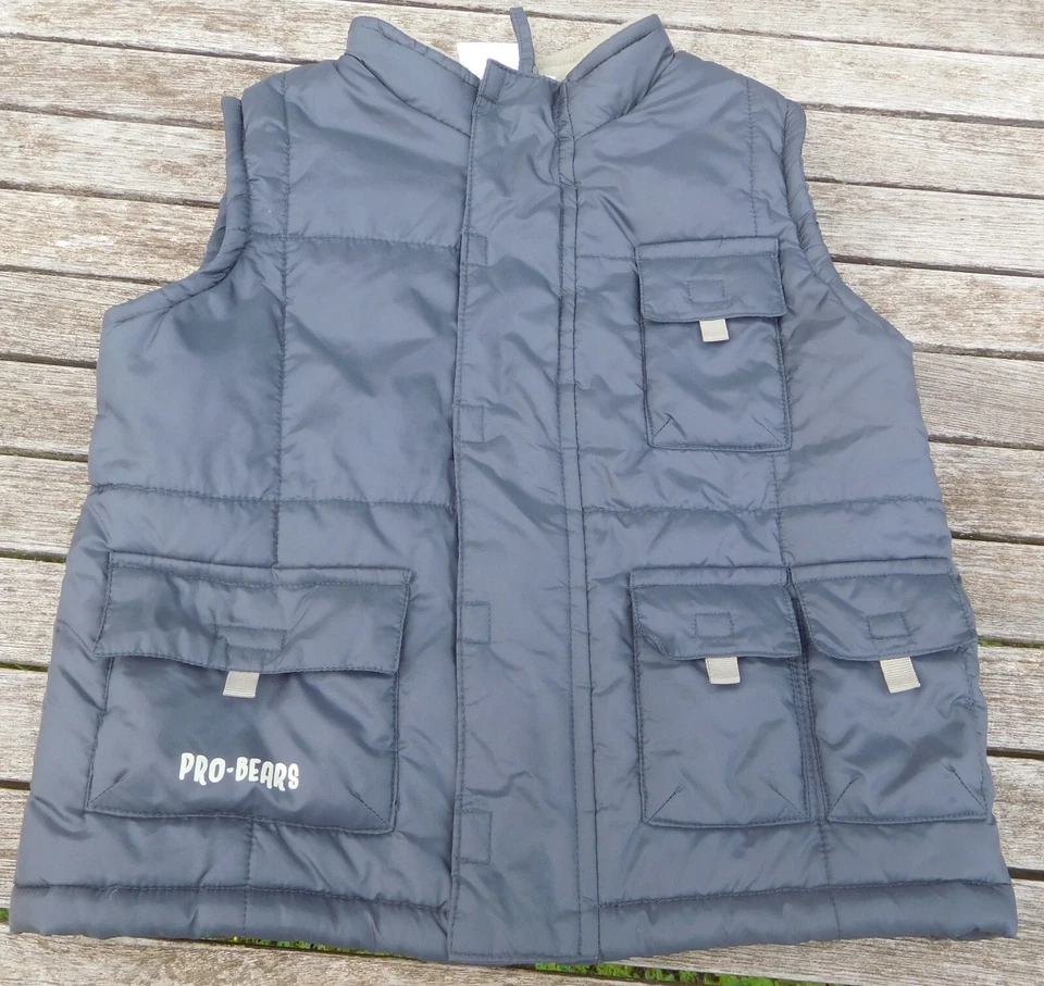 Kinder-Steppweste dunkelblau Gr. 86 viele Taschen