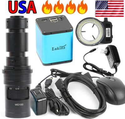 SONY IMX290 HDMI Digital Microscope Camera + 200X 500X Lens + LED Ring Light USA