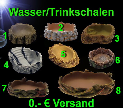 TOP Terrarium   TRINK - u. BADESCHALE WASSERSCHALE Reptilien Napf Vögel Nager 