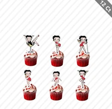 12 Betty Boop Cupcake Toppers Food Picks Favor Party Sexy Gril